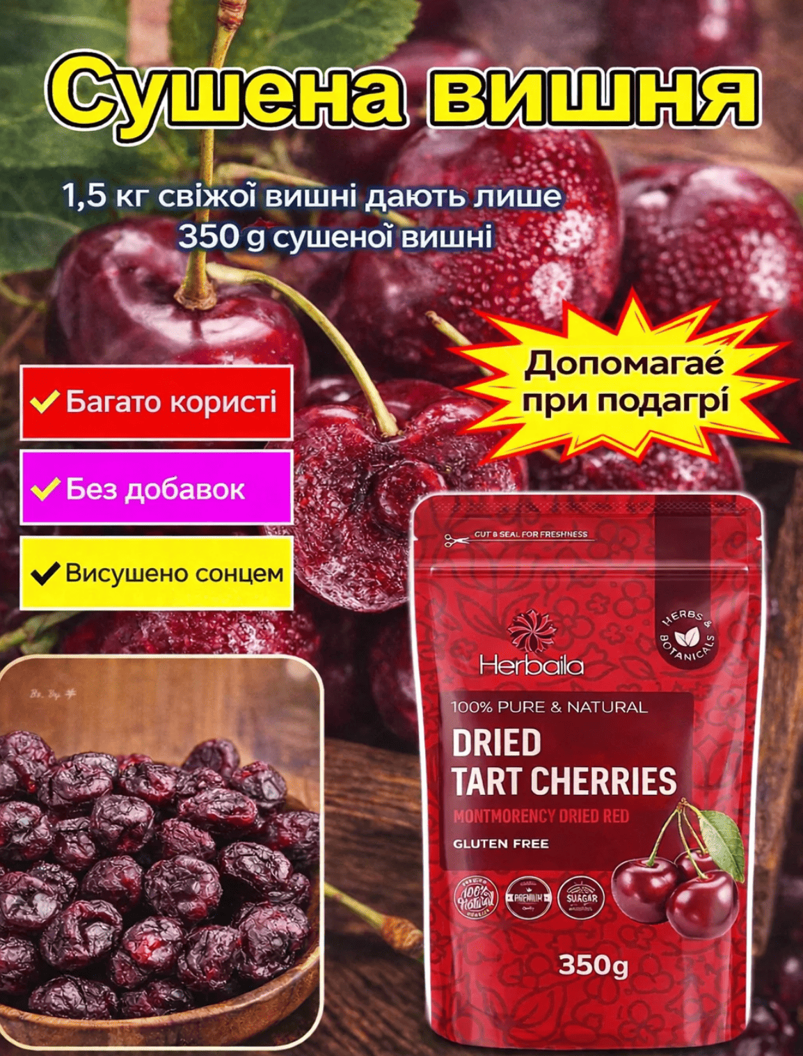 Сушена вишня — природна допомога для здоров’я суглобів