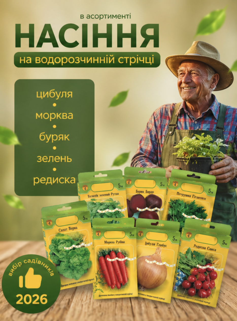 НАСІННЯ В ВОДОРОЗЧИННІЙ СТРІЧЦІ