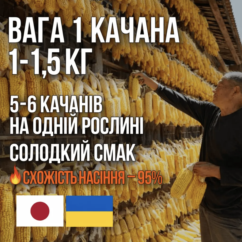 🌽 Насіння японської солодкої кукурудзи-гіганта