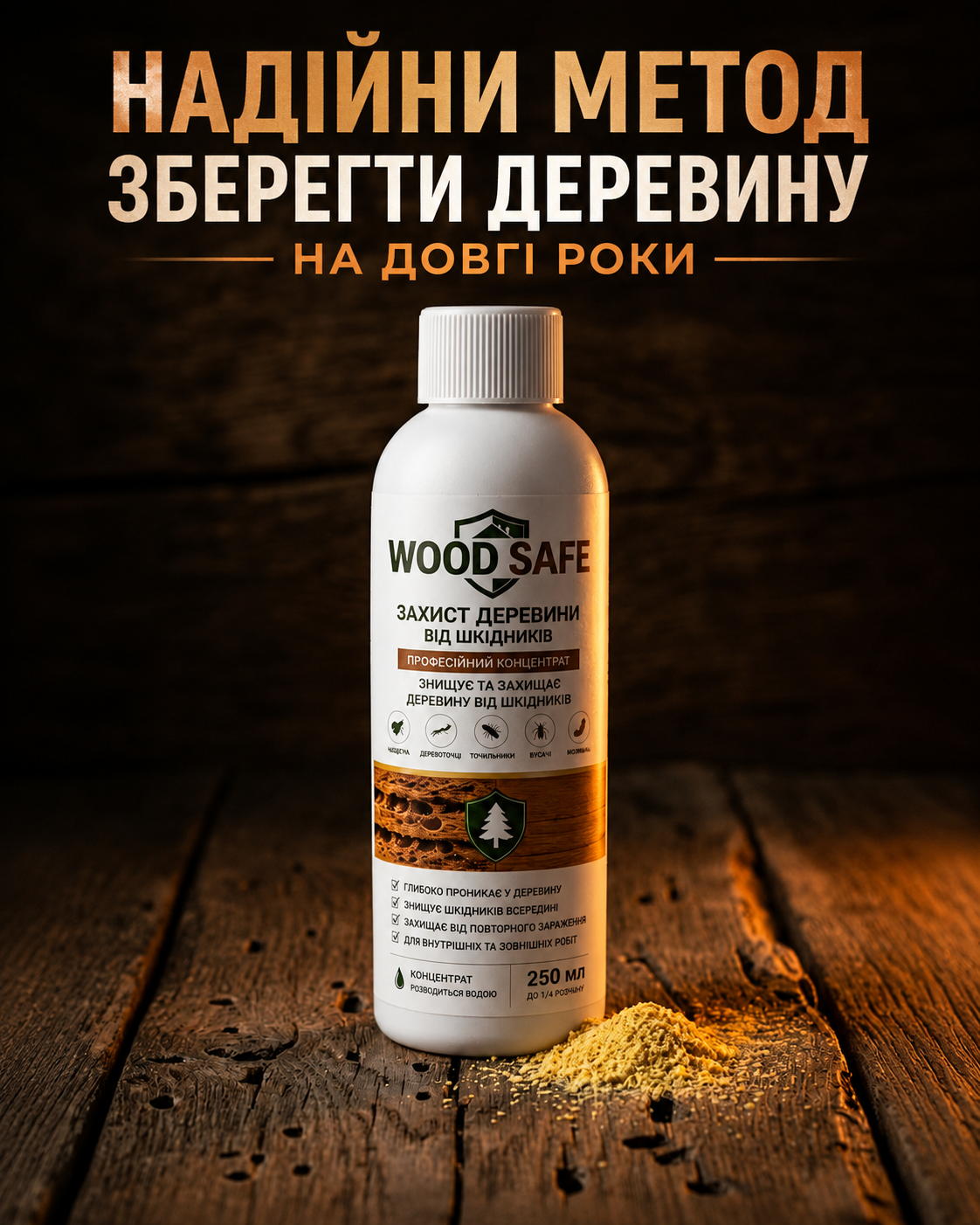 Wood Safe захист деревини від шкідників