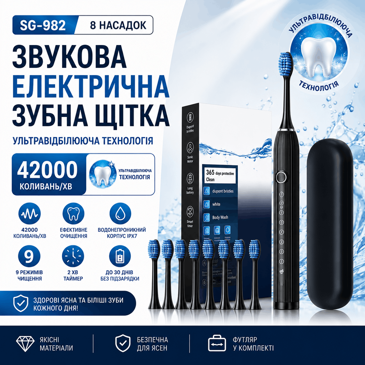 ЗВУКОВА ЕЛЕКТРИЧНА ЗУБНА ЩІТКА