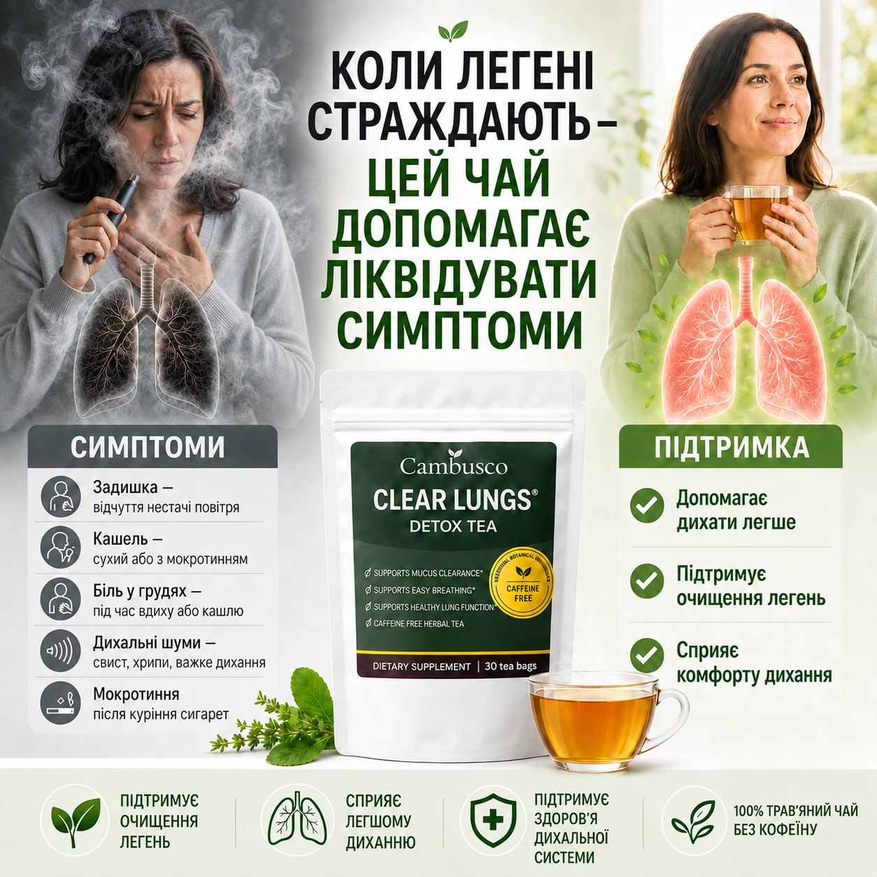 ЧАЙ ДЛЯ ОЧИЩЕННЯ ЛЕГЕНЬ — ПРИРОДНА ПІДТРИМКА ДИХАННЯ